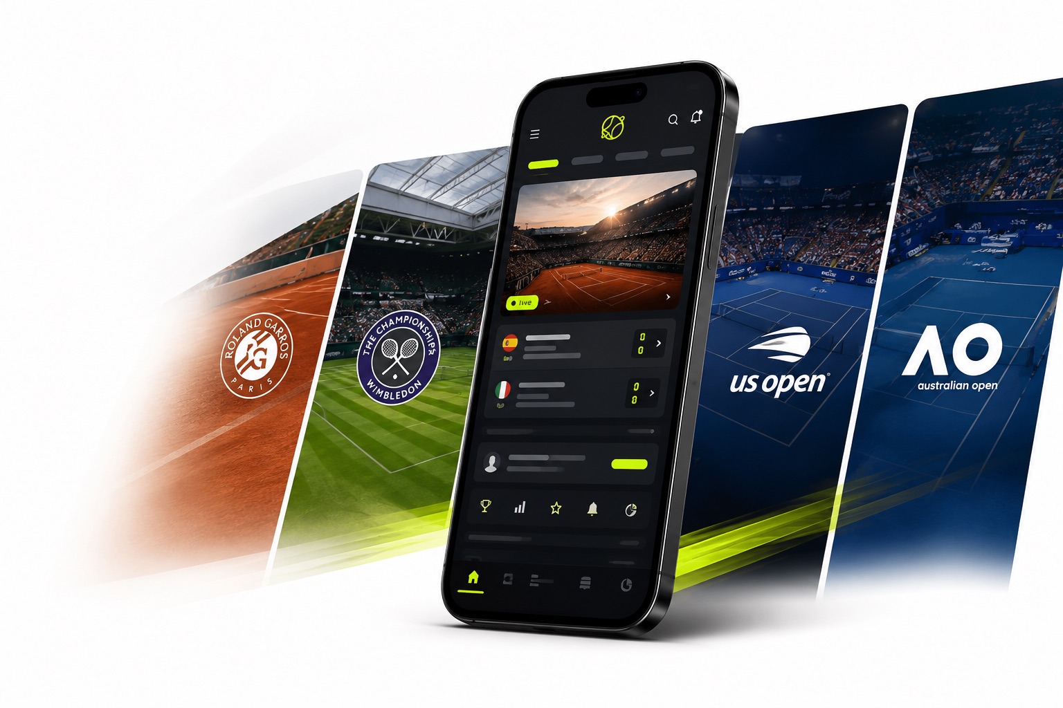 App The Tour com os principais torneios do mundo — Roland Garros, Wimbledon, US Open e Australian Open